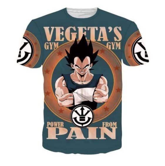 Vegeta's Gym Power From Pain Funny DBZ T-Shirt - Saiyan Stuff