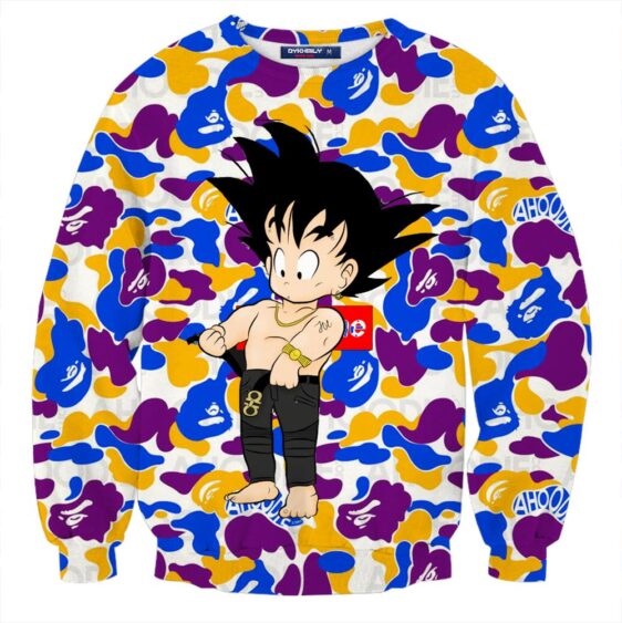 Supreme Goku Kid Gangster Ferragamo Belt Colorful Camouflage Sweatshirt