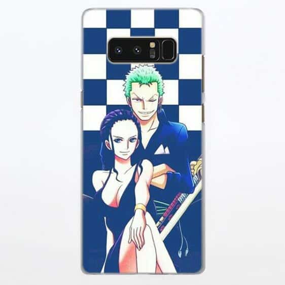 One Piece Zoro X Robin Blue Checkered Samsung Galaxy Note S Series Case