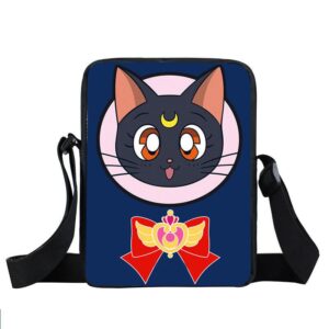 Sailor Moon Luna Heart Ribbon Charm Blue Cross Body Bag