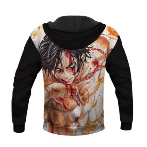 Bloody Portgas D. Ace Fire Fist Art Badass Pullover Hoodie