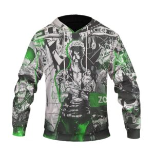 Bruised & Bloody Roronoa Zoro Comic Art Dope One Piece Hoodie