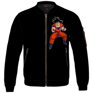 DBZ Goku Spirit Bomb Ganja Weed All Black Bomber Jacket