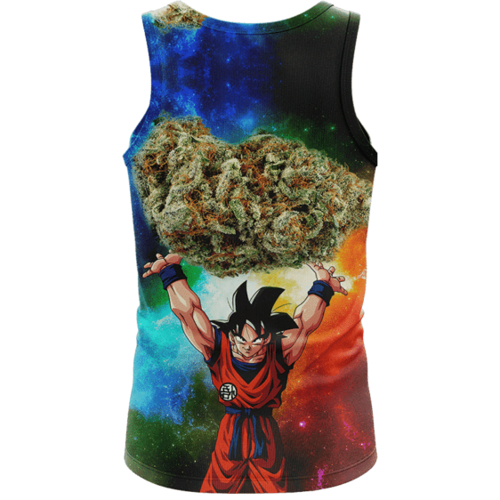 DBZ Goku Spirit Bomb Ganja Weed Colorful Awesome Tank Top - Back