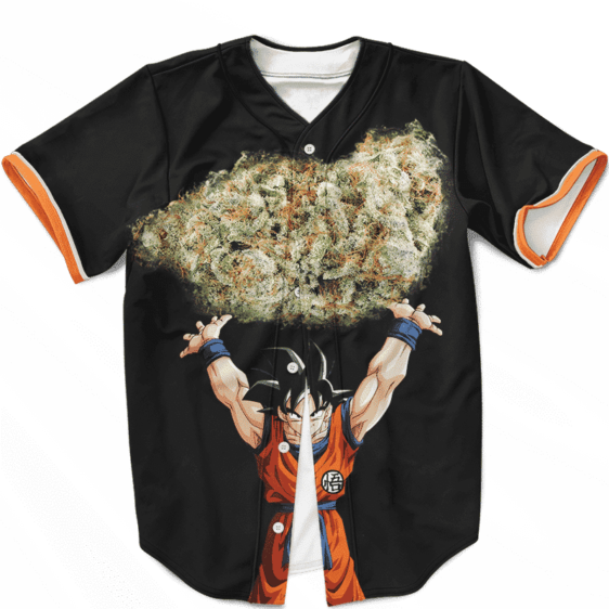 DBZ Son Goku Spirit Bomb Kush Nug Black Awesome Baseball Jersey