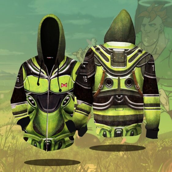 Dragon Ball Z Android 16 Armor Suit Cosplay Zip Up Hoodie - Image 4