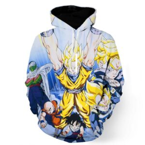 DBZ Goku Saiyan Spirit Bomb Vegeta Piccolo Gohan Trunks Vibrant Design Hoodie