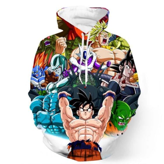 DBZ Goku Spirit Bomb Destroy Villains Cooler Broly Namek Vibrant Hoodie