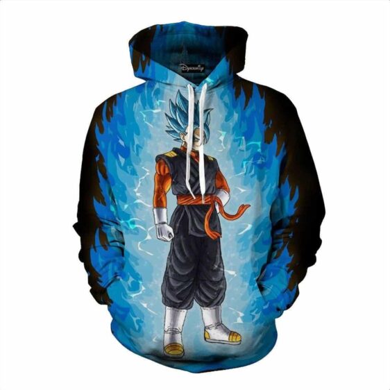 DBZ Vegito Super Saiyan God Blue SSGSS Burning Streetwear Design Hoodie