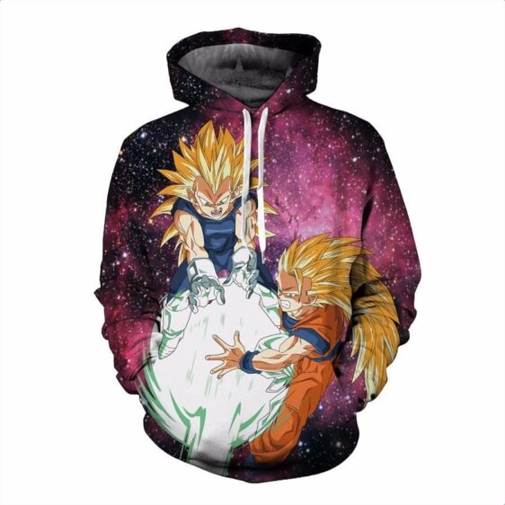 DBZ Goku Vegeta Super Saiyan Kamehameha Attack Galaxy Trendy Design Hoodie - Saiyan Stuff