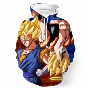 DBZ Goku Vegeta Super Saiyan Potara Fusion Upside Down Design Hoodie - Saiyan Stuff