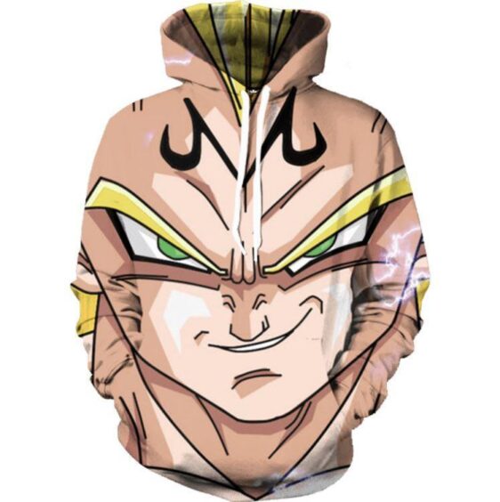 DBZ Super Saiyan Prince Vegeta Smirking Hip Hop 3D Pocket Hoodie - Saiyan Stuff