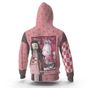 Demon Slayer Nezuko Pink Haori Pattern Hoodie