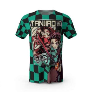 Demon Slayer Tanjiro Haori Pattern Manga Graphic Shirt