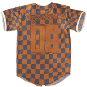 Demon Slayer Tanjuro Orange Checkered MLB Shirt