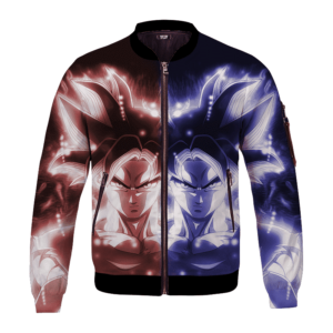 Dragon Ball Goku Ultra Instinct Red And Blue All Over Print Bomber Jacket