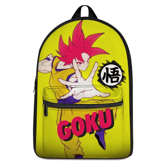 Dragon Ball Super Saiyan God Mode Goku Wisdom Kanji Backpack