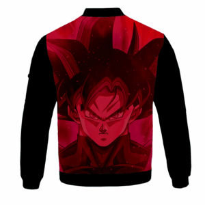 Dragon Ball Z Goku Black Awesome Red Bomber Jacket - back