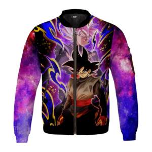 Dragon Ball Z Goku Black Super Saiyan Rose Galaxy Purple Bomber Jacket