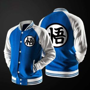 Dragon Ball Goku Mandarin Collar Blue Autumn Baseball Varsity Jacket - Saiyan Stuff
