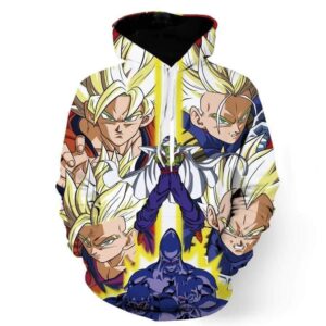 Dragon Ball Goku Vegeta Saiyan Piccolo Namekian Vibrant Design Hoodie