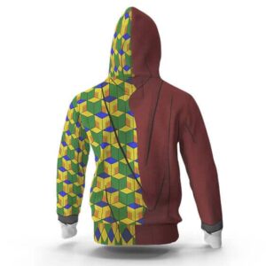 Giyu Tomioka Red And Geometrically Pattern Outfit Hoodie