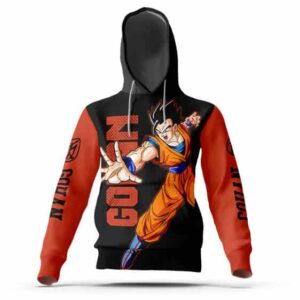 Gohan Attack Stance Kanji Art DBZ Hooded Jacket