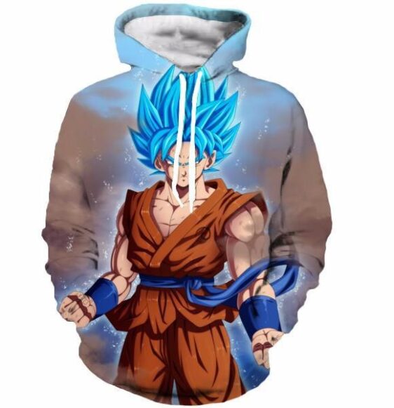 Goku Super Saiyan Blue God SSGSS Dragon Ball Pocket Hoodie - Saiyan Stuff