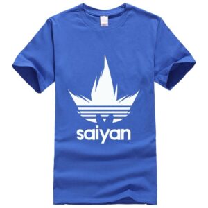 DBZ White Saiyan Adidas Parody Print Dark Blue T-Shirt