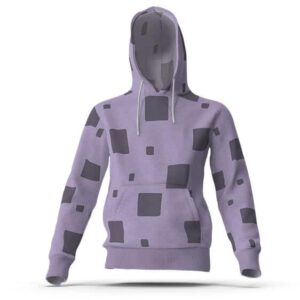 Hinatsuru Irregular Square Pattern Lavander Hoodie