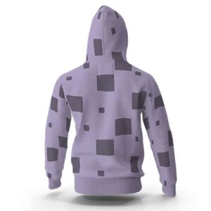 Hinatsuru Irregular Square Pattern Lavander Hoodie