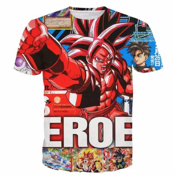 Japan Magazine Full Cover Gogeta Heroe SSJ4 Stylish 3D Shirt - Saiyan Stuff