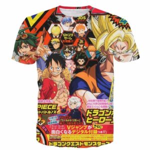 Japanese Style 3D One Piece DBZ Naruto Bleach Anime Dope T-Shirt