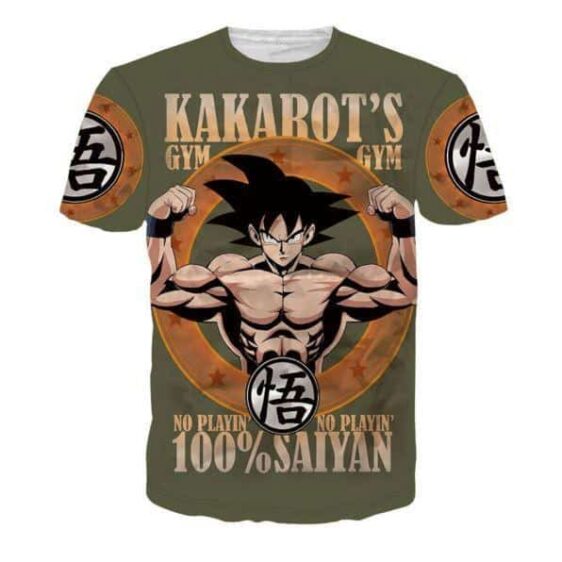 Kakarot's Gym 100% Saiyan Goku Funny T-Shirt - Saiyan Stuff