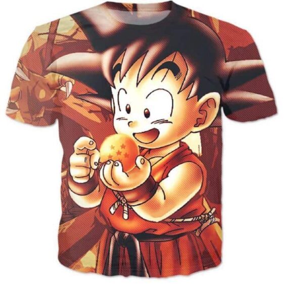 Kid Goku Dragon Ball 7 Stars Cute 3D Print T-Shirt - Saiyan Stuff