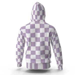 Kie Kamado Purple Checkered Kimono Pattern Hoodie