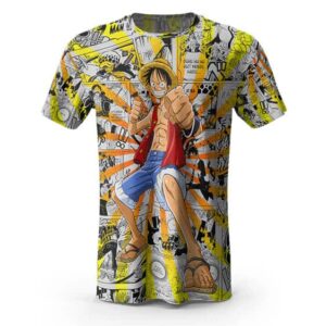 Luffy Blazing Force Manga Panels Art T-Shirt