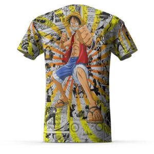 Luffy Blazing Force Manga Panels Art T-Shirt