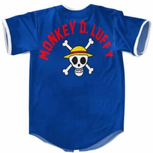 Luffy Multiple Punch Technique Vibrant Blue Baseball Jersey