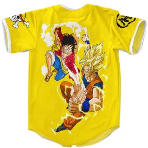 Luffy Vs Goku Logo Symbols Yellow Dope Baseball Uniform