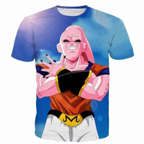 Majin Buu Wearing Goku Clothes Blue 3D Fashion T- Shirt - Saiyan Stuff