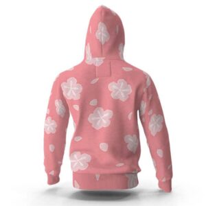 Makomo Flower Kimono Pattern Pink Pullover Hoodie