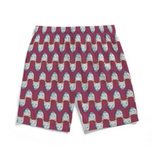 Makomo Fox Mask Pattern Men's Beach Shorts