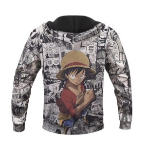 Monkey D. Luffy Comic Manga Strip Design Stylish Hoodie