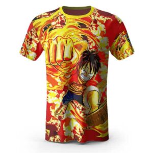 Monkey D. Luffy Red Hawk Punch Artwork T-Shirt