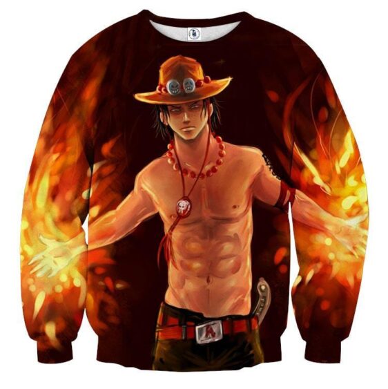 One Piece Fiery D. Ace Cool Art Style 3D Design Sweatshirt