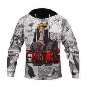 One Piece Legendary Pirate Shanks Comic Strip Art Hoodie