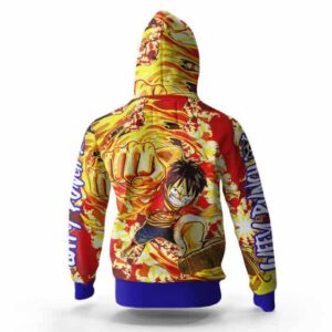 One Piece Luffy Blazing Punch Art Badass Hoodie