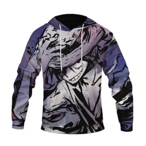 One Piece Monkey D. Luffy Drawing Art Purple Hoodie Jacket