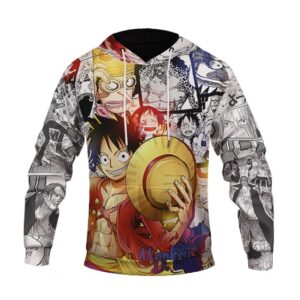 One Piece Monkey D. Luffy Manga Strips Design Awesome Hoodie